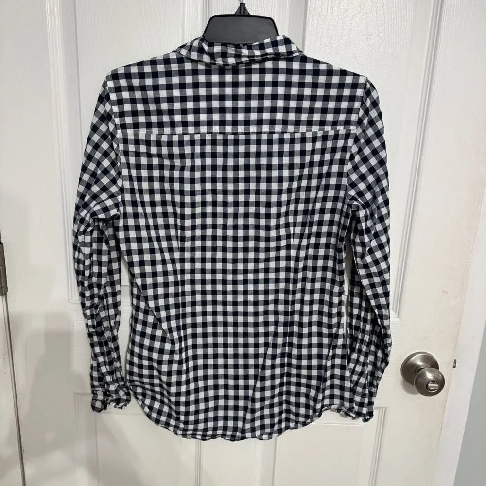 J. Crew down button gingham